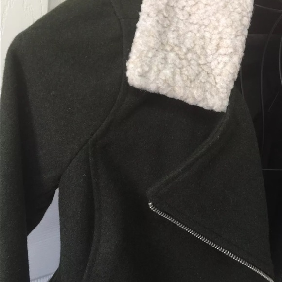 Ladies Wool Jacket Blend Army Green Small - Picture 9 of 11